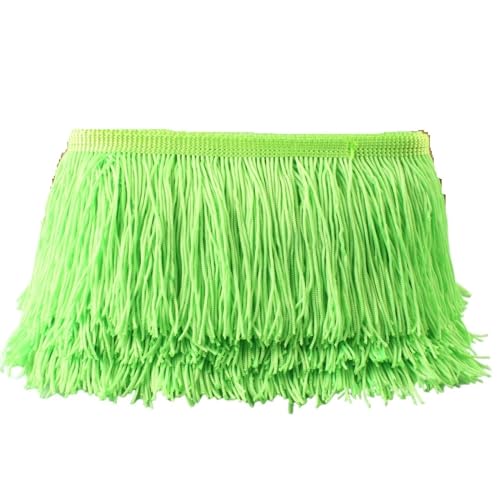 XIEweiZHI 1 Yards/Lot Quaste Spitze Quasten Trim 10 cm/4 Zoll DIY Dekoration Kleid Bühne Leistung Spitze Band für Kleidung DIY(Fluorescent Green) von XIEweiZHI