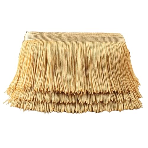 XIEweiZHI 1 Yards/Lot Quaste Spitze Quasten Trim 10 cm/4 Zoll DIY Dekoration Kleid Bühne Leistung Spitze Band für Kleidung DIY(Tyrant Gold) von XIEweiZHI