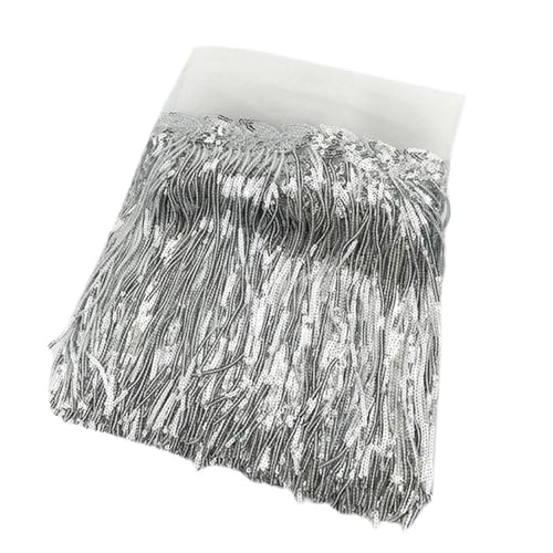 XIEweiZHI 10 Yard PVC Nähen Fransenbesatz Breite Gold Pailletten Spitze Quaste Fransenbesatz for DIY Handwerk Kleidung Kleidungsstück Vorhang Zubehör für Kleidung DIY(05) von XIEweiZHI