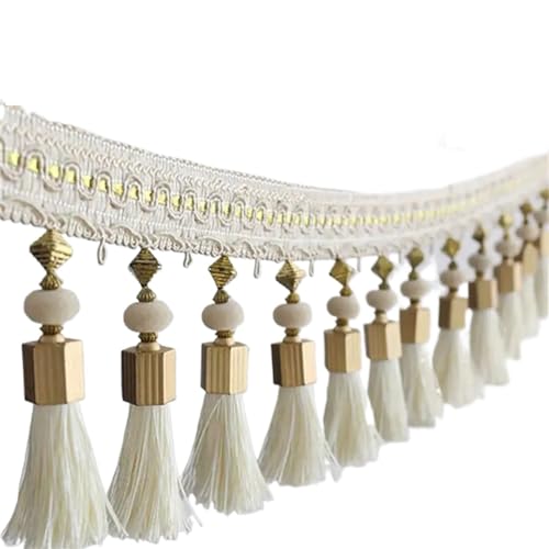 XIEweiZHI 1M Quasten-Spitzen-Fransenkantenbesatz, Nähen, Basteln, Vorhänge, Quastenbesatz, Spitzenkissen, Möbel, Polster, Heimmöbel, DIY-Dekoration für Kleidung DIY(7) von XIEweiZHI