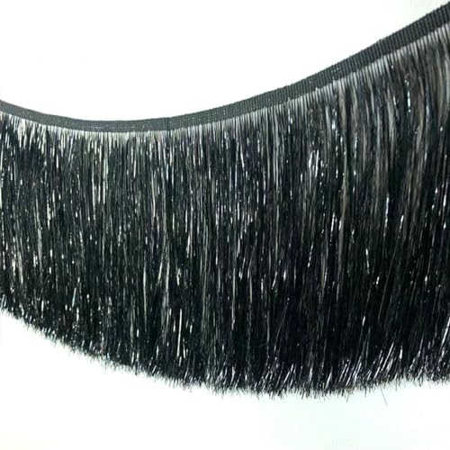 XIEweiZHI 2/5/10/20M 15cm Bunte Quaste Spitze Brillante Fransen Latin Kleid Bühne Kleidung Vorhänge trimmen Weihnachten Dekoration Versorgung für Kleidung DIY(Black,15cm-2Meters) von XIEweiZHI
