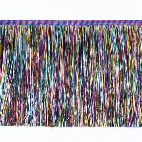 XIEweiZHI 2/5/10/20M 15cm Bunte Quaste Spitze Brillante Fransen Latin Kleid Bühne Kleidung Vorhänge trimmen Weihnachten Dekoration Versorgung für Kleidung DIY(Colored,15cm-10Meters) von XIEweiZHI