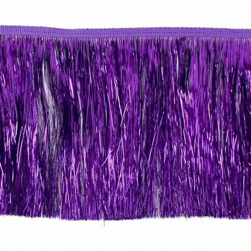 XIEweiZHI 2/5/10/20M 15cm Bunte Quaste Spitze Brillante Fransen Latin Kleid Bühne Kleidung Vorhänge trimmen Weihnachten Dekoration Versorgung für Kleidung DIY(Darkpurple,15cm-2Meters) von XIEweiZHI