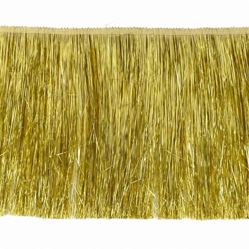 XIEweiZHI 2/5/10/20M 15cm Bunte Quaste Spitze Brillante Fransen Latin Kleid Bühne Kleidung Vorhänge trimmen Weihnachten Dekoration Versorgung für Kleidung DIY(Gold,15cm-20Meters) von XIEweiZHI