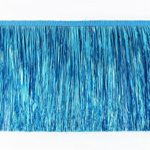 XIEweiZHI 2/5/10/20M 15cm Bunte Quaste Spitze Brillante Fransen Latin Kleid Bühne Kleidung Vorhänge trimmen Weihnachten Dekoration Versorgung für Kleidung DIY(PeacockBlue,15cm-20Meters) von XIEweiZHI