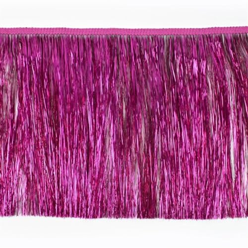 XIEweiZHI 2/5/10/20M 15cm Bunte Quaste Spitze Brillante Fransen Latin Kleid Bühne Kleidung Vorhänge trimmen Weihnachten Dekoration Versorgung für Kleidung DIY(Rosered,15cm-10Meters) von XIEweiZHI