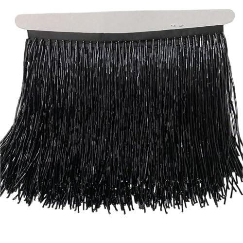 XIEweiZHI 2 Meter Perlenquaste, Quastenbesatz, Spitzenfransen, 15 cm breit, for DIY-Zubehör, Heimtextilien, Tanzband für Kleidung DIY(Black) von XIEweiZHI