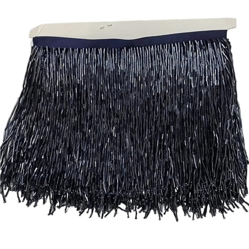 XIEweiZHI 2 Meter Perlenquaste, Quastenbesatz, Spitzenfransen, 15 cm breit, for DIY-Zubehör, Heimtextilien, Tanzband für Kleidung DIY(Blue) von XIEweiZHI