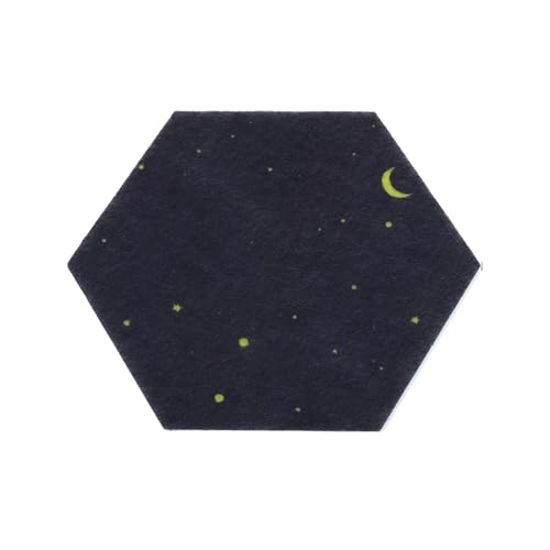 XIEweiZHI 4 Stück Sechseck Filztafel Fliesen Bulletin Hinweis Kork Selbstklebende Pinnwand Nachrichtenraum Wanddekor Haftnotizen Fotoanzeige für Fotos, Notizen(Dark Blue 20x17cm) von XIEweiZHI