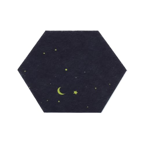 XIEweiZHI 4 Stück Sechseck Filztafel Fliesen Bulletin Hinweis Kork Selbstklebende Pinnwand Nachrichtenraum Wanddekor Haftnotizen Fotoanzeige für Fotos, Notizen(Dark Blue 22x19cm) von XIEweiZHI