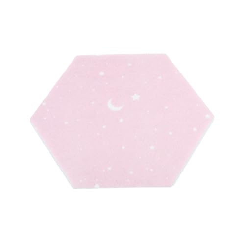XIEweiZHI 4 Stück Sechseck Filztafel Fliesen Bulletin Hinweis Kork Selbstklebende Pinnwand Nachrichtenraum Wanddekor Haftnotizen Fotoanzeige für Fotos, Notizen(Pink 22x19cm) von XIEweiZHI