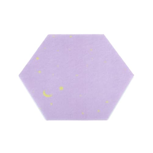 XIEweiZHI 4 Stück Sechseck Filztafel Fliesen Bulletin Hinweis Kork Selbstklebende Pinnwand Nachrichtenraum Wanddekor Haftnotizen Fotoanzeige für Fotos, Notizen(Purple 22x19cm) von XIEweiZHI