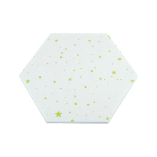 XIEweiZHI 4 Stück Sechseck Filztafel Fliesen Bulletin Hinweis Kork Selbstklebende Pinnwand Nachrichtenraum Wanddekor Haftnotizen Fotoanzeige für Fotos, Notizen(White Stars 22x19cm) von XIEweiZHI