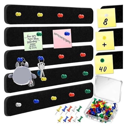 XIEweiZHI 5 stücke Nachricht Bereich Bord Filz Brief Bulletin Board Notizblock, Message Board, memo Pad, Hinweis Streifen für Fotos, Notizen(Black) von XIEweiZHI