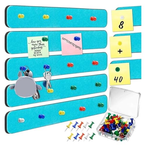 XIEweiZHI 5 stücke Nachricht Bereich Bord Filz Brief Bulletin Board Notizblock, Message Board, memo Pad, Hinweis Streifen für Fotos, Notizen(Blue) von XIEweiZHI