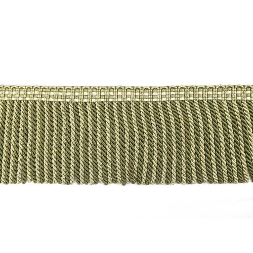 XIEweiZHI 6 m/Beutel Bullion Fransenbesatz for Zuhause, dekorativer Vorhang, Zopf, Quaste, Fransen for Nähen, DIY, Kleidung, Tasche, Sofa, Zubehör, Spitzenstoff für Kleidung DIY(Mix Green) von XIEweiZHI