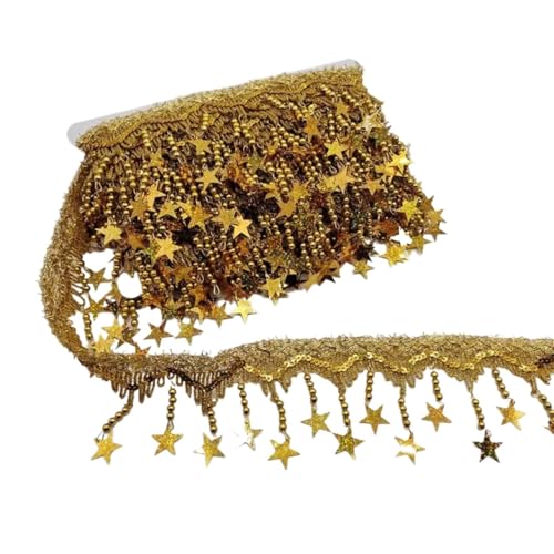 XIEweiZHI Geflochtene goldene Quaste, Spitze, Fransen, Pailletten, Paillette-Quastenband, Bühnenaufführung, Anzüge, Hochzeitskleid, Nähen, Stoffaufhänger, Fransenspitze für Kleidung DIY(I,9Yards) XIEweiZHI Geflochtene goldene Quaste, Spitze, Fransen, Pailletten, Paillette-Quastenband, Bühnenaufführung, Anzüge, Hochzeitskleid, Nähen, Stoffaufhänger, Fransenspitze für Kleidung DIY(I,9Yards) von XIEweiZHI