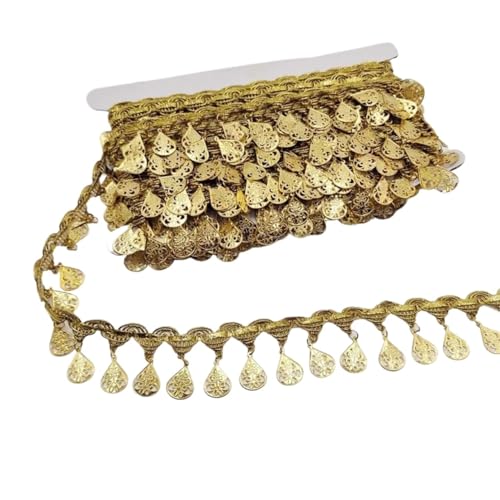 XIEweiZHI Geflochtene goldene Quaste, Spitze, Fransen, Pailletten, Paillette-Quastenband, Bühnenaufführung, Anzüge, Hochzeitskleid, Nähen, Stoffaufhänger, Fransenspitze für Kleidung DIY(D2,9Yards) XIEweiZHI Geflochtene goldene Quaste, Spitze, Fransen, Pailletten, Paillette-Quastenband, Bühnenaufführung, Anzüge, Hochzeitskleid, Nähen, Stoffaufhänger, Fransenspitze für Kleidung DIY(D2,9Yards) von XIEweiZHI