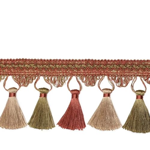 XIEweiZHI Nähen Quaste Fransen Spitze for Wohnaccessoires Trim Vorhang Faden dekorative DIY Stoff Baumwolle Fransen für Kleidung DIY(Orange,3 Meter) von XIEweiZHI