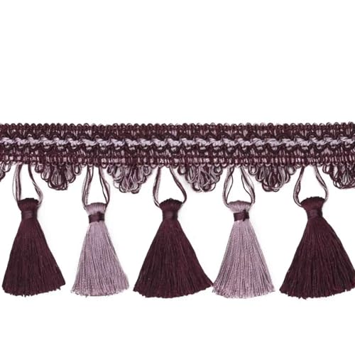 XIEweiZHI Nähen Quaste Fransen Spitze for Wohnaccessoires Trim Vorhang Faden dekorative DIY Stoff Baumwolle Fransen für Kleidung DIY(Purple,3 Meter) von XIEweiZHI