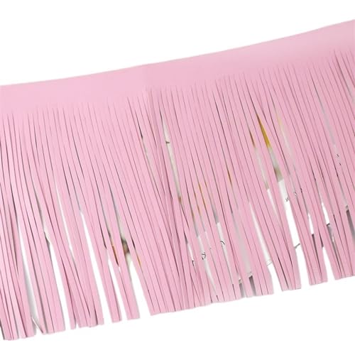 XIEweiZHI PU-Leder-Quasten-Fransenbesatz, Spitzenband for Handtaschen, Kleidung, Kleider, Dekoration, DIY-Nähzubehör, 100 cm, 20/25/30 cm für Kleidung DIY(Pink,5mm-30cm) von XIEweiZHI