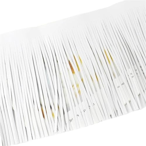 XIEweiZHI PU-Leder-Quasten-Fransenbesatz, Spitzenband for Handtaschen, Kleidung, Kleider, Dekoration, DIY-Nähzubehör, 100 cm, 20/25/30 cm für Kleidung DIY(White,5mm-25cm) von XIEweiZHI