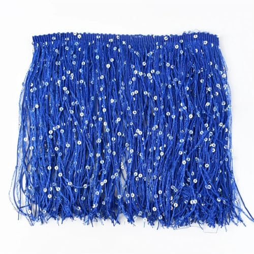 XIEweiZHI Pailletten-Fransen-Quasten-Spitze for Nähen von lateinamerikanischen Kleidern, Spitzenbesatz, DIY-Zubehör für Kleidung DIY(Sky Blue,20cm-2Meters) von XIEweiZHI