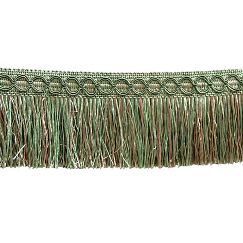 XIEweiZHI Quasten-Spitzenfransenbesatz for Nähen, DIY-Spitzenband, Seidenquasten, Goldbesatz, Kleid, Bühne, Kleidungsstück, Vorhang-Zubehör für Kleidung DIY(Green,6m) von XIEweiZHI