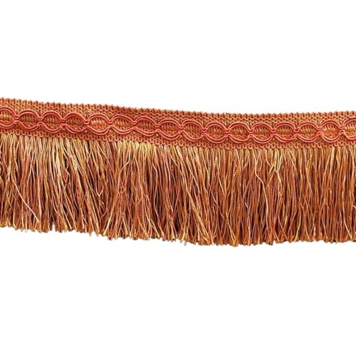 XIEweiZHI Quasten-Spitzenfransenbesatz for Nähen, DIY-Spitzenband, Seidenquasten, Goldbesatz, Kleid, Bühne, Kleidungsstück, Vorhang-Zubehör für Kleidung DIY(Orange,3 Meter) von XIEweiZHI