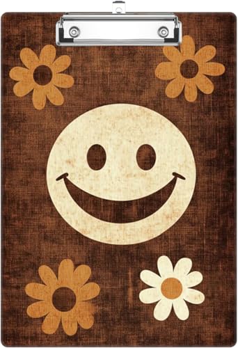 Klemmbrett mit Smiley-Gesicht, niedliches dekoratives Klemmbrett mit Metallclip, hübsche Kunststoff-Klemmbretter, A4, Standardgröße 32 x 22,6 cm, für Kinder, Lehrer, Studenten, Krankenschwestern und von XIHEYUEBANG