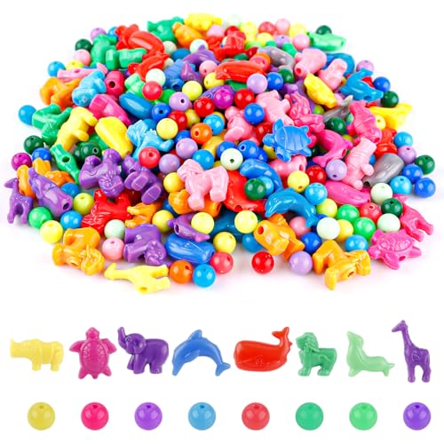 XIHIRCD 300 Stück Bunte Kunststoff-Perlen, Rund, Mehrfarbig, Craftbeads, Schmuckherstellung, DIY XIHIRCD 300 Stück Bunte Kunststoff-Perlen, Rund, Mehrfarbig, Craftbeads, Schmuckherstellung, DIY von XIHIRCD