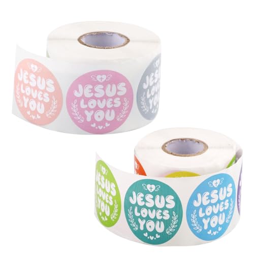 1000 Stk Jesus Loves You Aufkleber, Jesus Aufkleber in 16 Farben 3,8cm Religiöse Aufkleber Wasserfeste Christliche Aufkleber zur Ermutigung und Belohnung von Kindern 1000 Stk Jesus Loves You Aufkleber, Jesus Aufkleber in 16 Farben 3,8cm Religiöse Aufkleber Wasserfeste Christliche Aufkleber zur Ermutigung und Belohnung von Kindern von XIHIRCD