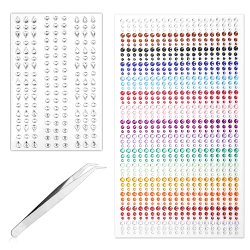1056st 3/4/5/8mm Gesichtsedelsteine, Gesichtsjuwelen mit Pinzette Acryl Selbstklebend Gesichtsdiamanten zum Basteln Gesichts Diamanten für Körper Nägel Make-up Dekoration 1056st 3/4/5/8mm Gesichtsedelsteine, Gesichtsjuwelen mit Pinzette Acryl Selbstklebend Gesichtsdiamanten zum Basteln Gesichts Diamanten für Körper Nägel Make-up Dekoration von XIHIRCD