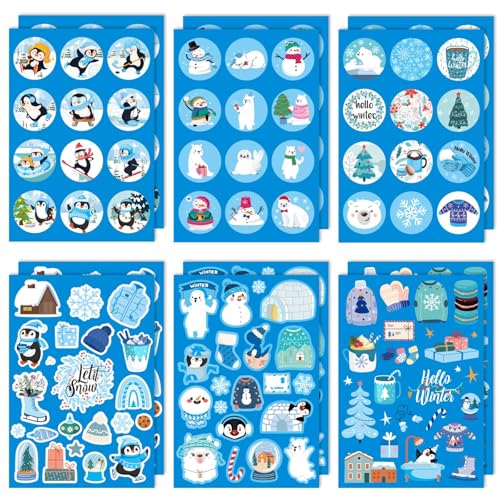 206stk Winter Aufkleber, Winterferien Aufkleber mit Schneemann Weihnachtsbaum Pinguin Hallo Winter Aufkleber für Kinder Partygeschenke für Umschläge Karten Basteldekoration 206stk Winter Aufkleber, Winterferien Aufkleber mit Schneemann Weihnachtsbaum Pinguin Hallo Winter Aufkleber für Kinder Partygeschenke für Umschläge Karten Basteldekoration von XIHIRCD