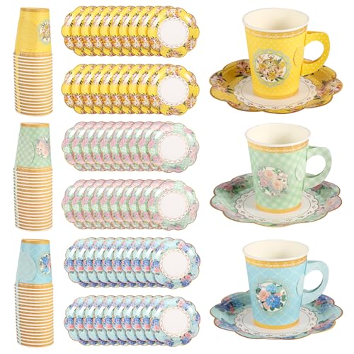120stk Einweg Untertassen, Talking Tables Truly Scrumptious 60 Papier Teetassen mit Griff 60 Spitzen-Untertassen Florales Partygeschirr für Mädchen Teeparty Zubehör Geburtstagsdekoration 120stk Einweg Untertassen, Talking Tables Truly Scrumptious 60 Papier Teetassen mit Griff 60 Spitzen-Untertassen Florales Partygeschirr für Mädchen Teeparty Zubehör Geburtstagsdekoration von XIHIRCD