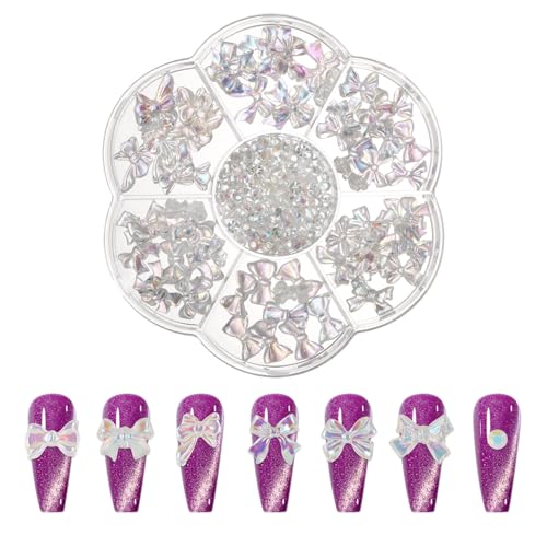 140st Aurora Nagel Schleifen Deko und Strasssteine, Nagel Charms Schleife Nagel Deko Schleifen 3D für Acrylnägel Harz DIY Nagelzubehör für Frauen und Mädchen Nagelkunsthandwerk 140st Aurora Nagel Schleifen Deko und Strasssteine, Nagel Charms Schleife Nagel Deko Schleifen 3D für Acrylnägel Harz DIY Nagelzubehör für Frauen und Mädchen Nagelkunsthandwerk von XIHIRCD