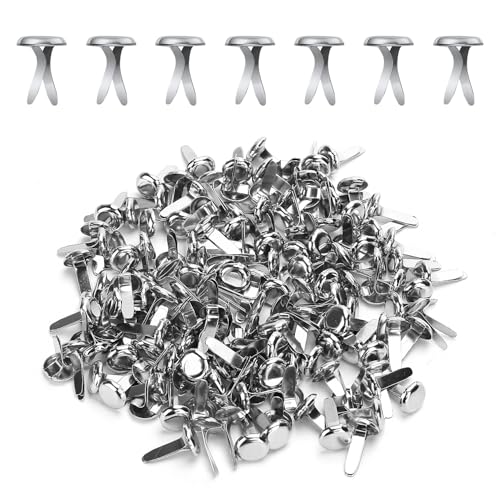 150stk Büroklammern zum Basteln, 8x14mm Glänzende Glatte zum Basteln von Papier Brads Papierverschlüsse für Sammelalben Messingverschlüsse für Karten Fotowände Kinderbasteln (Silber) von XIHIRCD