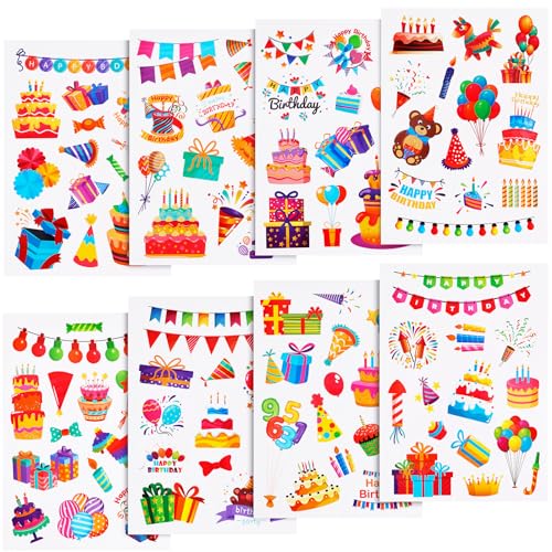 16 Blatt Farbig Geburtstagsaufkleber für Kinder, Selbstklebende Aufkleb Geburtstag Happy Birthday Aufkleber Erwachsene Aufkleber Geburtstagsparty Zubehör für Klassenzimmer Zuhause Geschenkdekoration 16 Blatt Farbig Geburtstagsaufkleber für Kinder, Selbstklebende Aufkleb Geburtstag Happy Birthday Aufkleber Erwachsene Aufkleber Geburtstagsparty Zubehör für Klassenzimmer Zuhause Geschenkdekoration von XIHIRCD