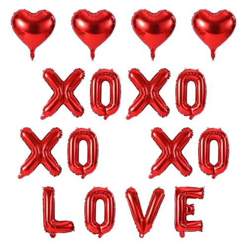 16stk Valentinstagsballons, Inklusive XOXO-Ballons & LOVE-Ballons & Roten Herzballons Roten Folienballons Süße Valentinstagsdekoration für Verlobung Jahrestag Party Zubehör 16stk Valentinstagsballons, Inklusive XOXO-Ballons & LOVE-Ballons & Roten Herzballons Roten Folienballons Süße Valentinstagsdekoration für Verlobung Jahrestag Party Zubehör von XIHIRCD