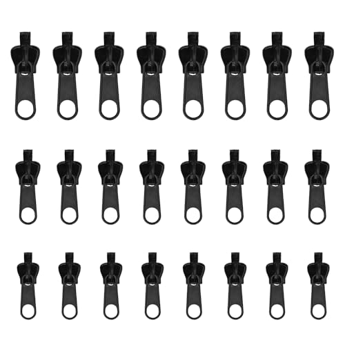 18 Stück Reißverschluss Zipper Pull, Reißverschluss-Fixierer Abnehmbar Reißverschluss-Reparatur-Set Ziehen von Reißverschluss Schieber Ersatzschieber für Jacke Mantel Gepäck (Schwarz) von XIHIRCD