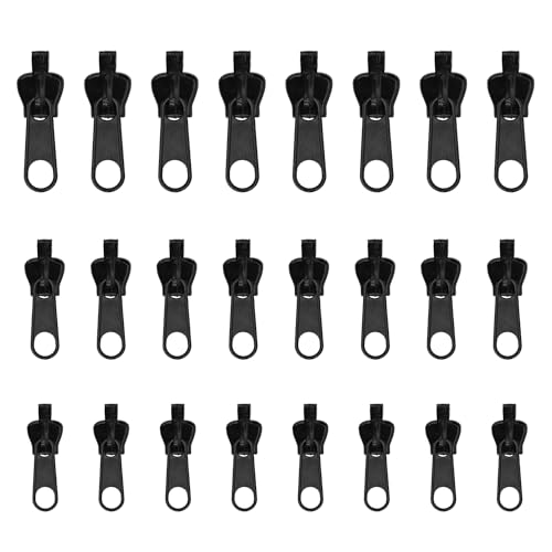18 Stück Reißverschluss Zipper Pull, Reißverschluss-Fixierer Abnehmbar Reißverschluss-Reparatur-Set Ziehen von Reißverschluss Schieber Ersatzschieber für Jacke Mantel Gepäck (Schwarz) von XIHIRCD