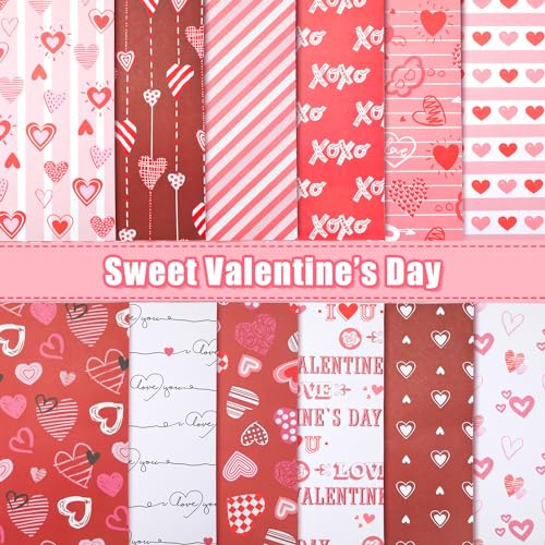 24 Blatt Valentinstag Musterpapier, 30 x 30 cm Rot Rosa Weiß Herz 12 Stile Doppelseitiges Liebes Scrapbook Papier Bastelkartonpapier für die DIY Kartenherstellung 24 Blatt Valentinstag Musterpapier, 30 x 30 cm Rot Rosa Weiß Herz 12 Stile Doppelseitiges Liebes Scrapbook Papier Bastelkartonpapier für die DIY Kartenherstellung von XIHIRCD