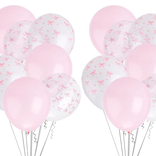 24stk Rosa Latex-Ballons mit Schleife für Partydekorationen, Geburtstagsballons mit Schleife Babyparty-Dekorationen zur Bekanntgabe des Geschlechts für Verlobung Hochzeit Beichte Partyzubehör 24stk Rosa Latex-Ballons mit Schleife für Partydekorationen, Geburtstagsballons mit Schleife Babyparty-Dekorationen zur Bekanntgabe des Geschlechts für Verlobung Hochzeit Beichte Partyzubehör von XIHIRCD