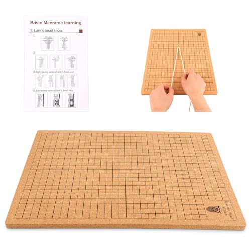 30,6x40,7cm Makramee Brett Groß Makramee Board Brett, Doppelseitig Handgefertigt Flechtbrett Gitter Makramee Projektwerkzeuge zum Schnüren Armbandflechten mit Anleitung von XIHIRCD