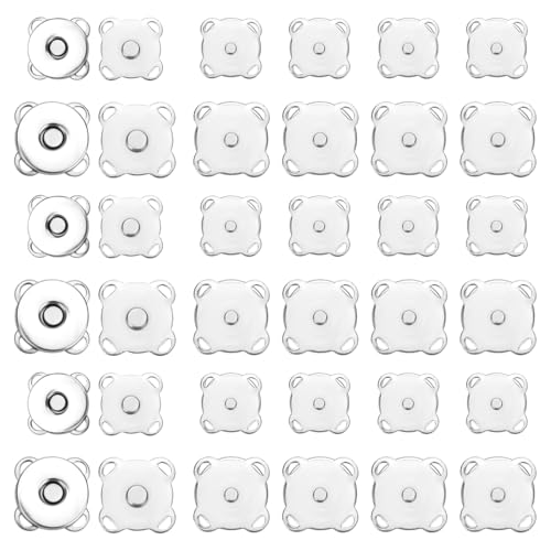 30 Sets Pflaumenfarbene Magnetdruckknöpfe, 14mm & 18mm Magnetknöpfe Magnetischer Metallverschluss Vielseitig Einsetzbar Druckknopf für Geldbörsen Taschen Kleidung (Silber) von XIHIRCD