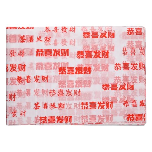 30 Stück Chinesisches Seidenpapier, 50x35cm Chinesischer Stil Seidenpapier Bögen Gong Xi Fa Cai Geschenkpapier Seidenpapier zum Verpackung Neujahrs Basteln Hochzeit Geburtstag Babypartys von XIHIRCD