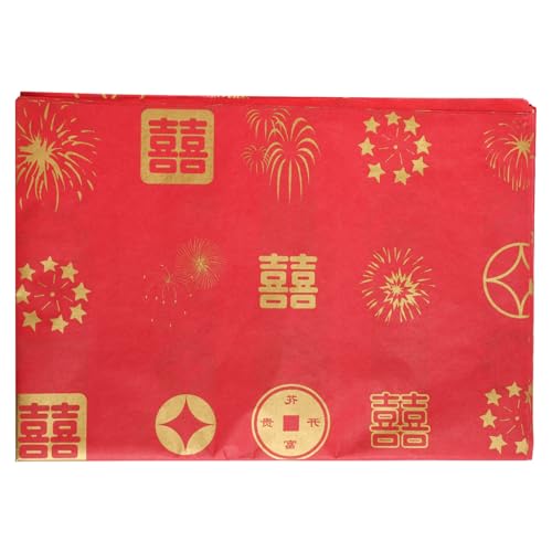 30 Stück Chinesisches Seidenpapier, 50x35cm Rotes Seidenpapier Chinesischer Stil Geschenkpapier Seidenpapier Bögen Seidenpapier zum Verpackung Neujahrs Basteln Hochzeit Geburtstag Babypartys von XIHIRCD