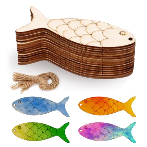 30stk Unvollendetes Fischornament Aus Holz, Unbehandeltes Pappelholz Ausschnitte Holz mit Löchern Fisch-Ausschnitte Holz Basteln mit 30stk Hanfseilen Dekoration Geburtstagspartys Fischthema 30stk Unvollendetes Fischornament Aus Holz, Unbehandeltes Pappelholz Ausschnitte Holz mit Löchern Fisch-Ausschnitte Holz Basteln mit 30stk Hanfseilen Dekoration Geburtstagspartys Fischthema von XIHIRCD