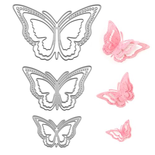 XIHIRCD 3D Schmetterlingsstanzformen Metall, Stanzformen Schmetterling für Die Kartenherstellung Schmetterlingsrahmen Stanzformen für DIY Basteln Scrapbooking Dekorative Prägung von XIHIRCD