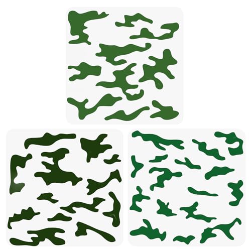 3stk Tarnschablone für Sprühfarbe, 30x30cm Tarnfarbvorlagen Wiederverwendbar Schablonen zum Malen zum Malen auf Holz Leinwand Papier Stoff Boden Wand 3stk Tarnschablone für Sprühfarbe, 30x30cm Tarnfarbvorlagen Wiederverwendbar Schablonen zum Malen zum Malen auf Holz Leinwand Papier Stoff Boden Wand von XIHIRCD